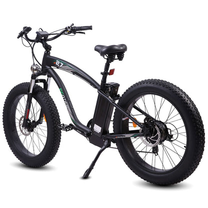 UL Certified-Ecotric Hammer Electric Fat Tire Beach Snow Bike-Matt Black