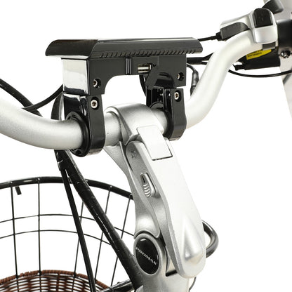 Ecotric 26inch White Lark Electric City Bike For Women with basket and rear rack