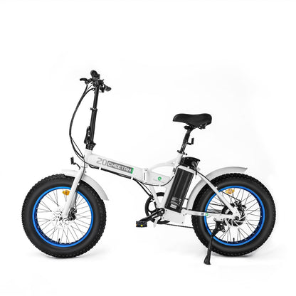 UL Certified-Ecotric 36V Fat Tire Portable and Folding Electric Bike-Matt Black and blue