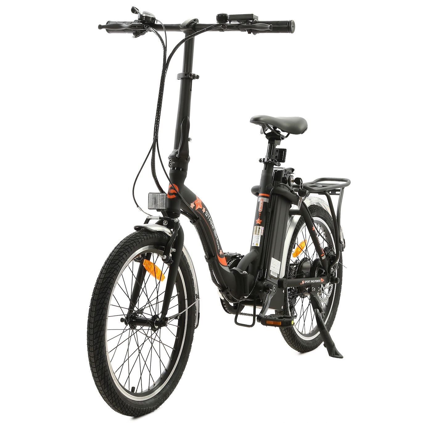 UL Certified-Ecotric Starfish 20inch portable and folding electric bike - Matt Black