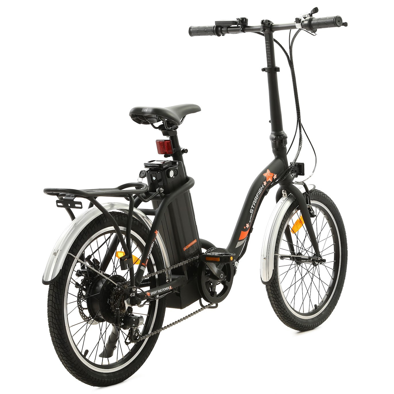 UL Certified-Ecotric Starfish 20inch portable and folding electric bike - Matt Black