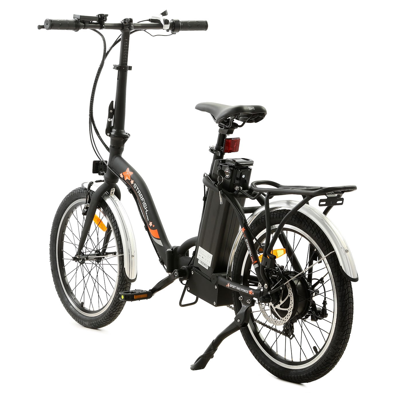 UL Certified-Ecotric Starfish 20inch portable and folding electric bike - Matt Black