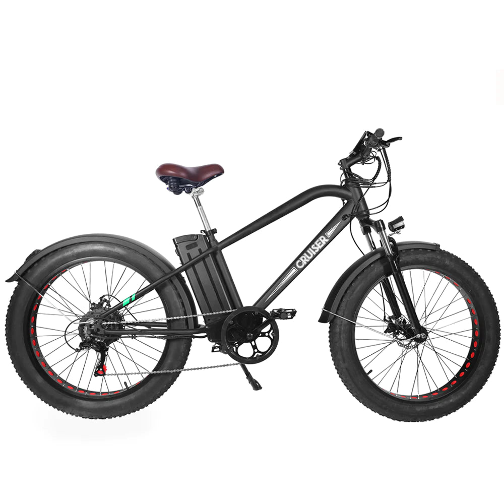 NAKTO-ELECTRIC FAT TIRE BIKE SUPER CRUISER-BLACK