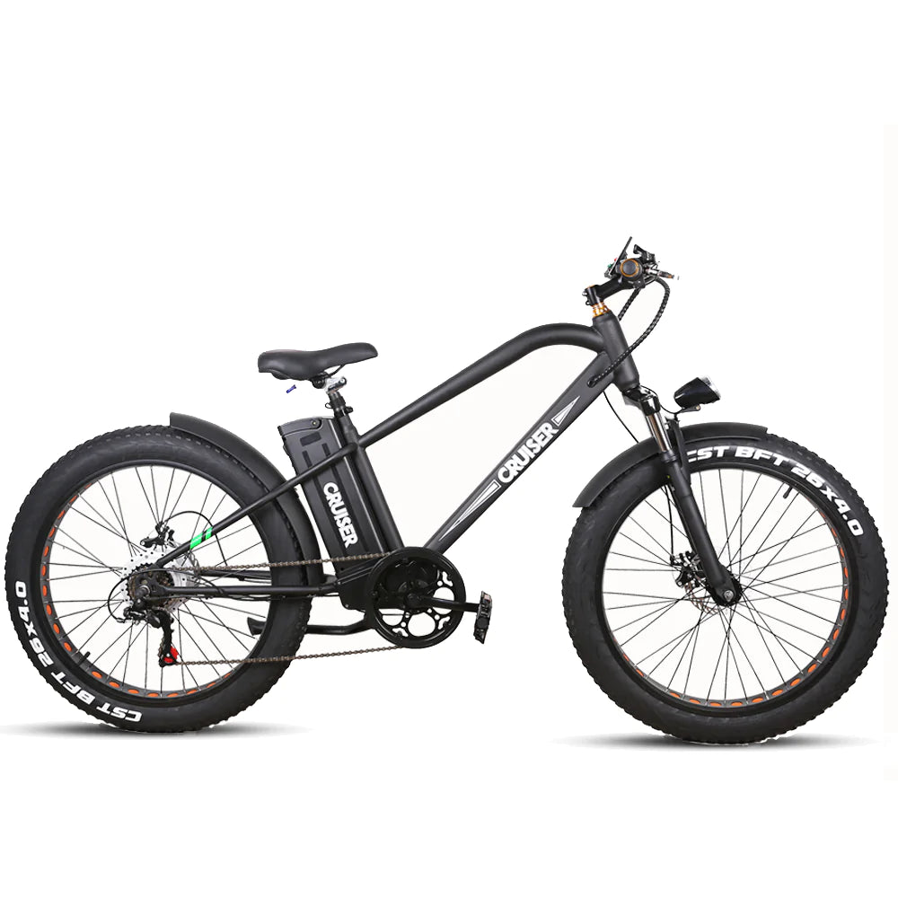 NAKTO-ELECTRIC FAT TIRE BIKE SUPER CRUISER-BLACK