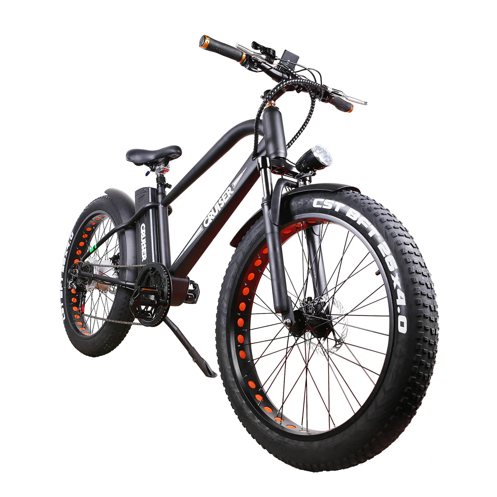 NAKTO-ELECTRIC FAT TIRE BIKE SUPER CRUISER-BLACK