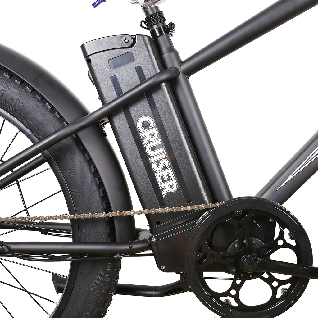 nakto fat tire electric bicycle NAKTO-ELECTRIC FAT TIRE BIKE SUPER CRUISER-BLACK