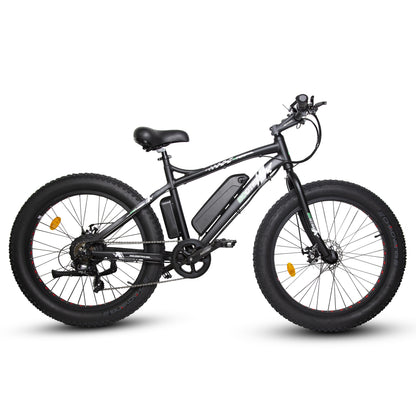 Ecotric Fat Tire Beach Snow Electric e-Bike-Matte Black