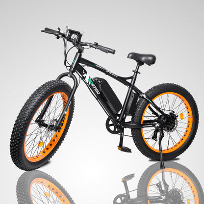 Ecotric Fat Tire Beach Snow Electric Bike-Orange