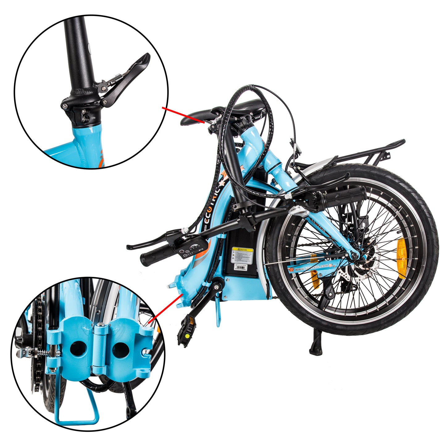 Ecotric Starfish 20inch portable and folding electric bike - Blue