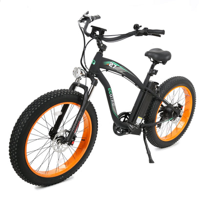 Ecotric Hammer Electric Fat Tire Beach Snow Bike - Orange( UL-Certified)