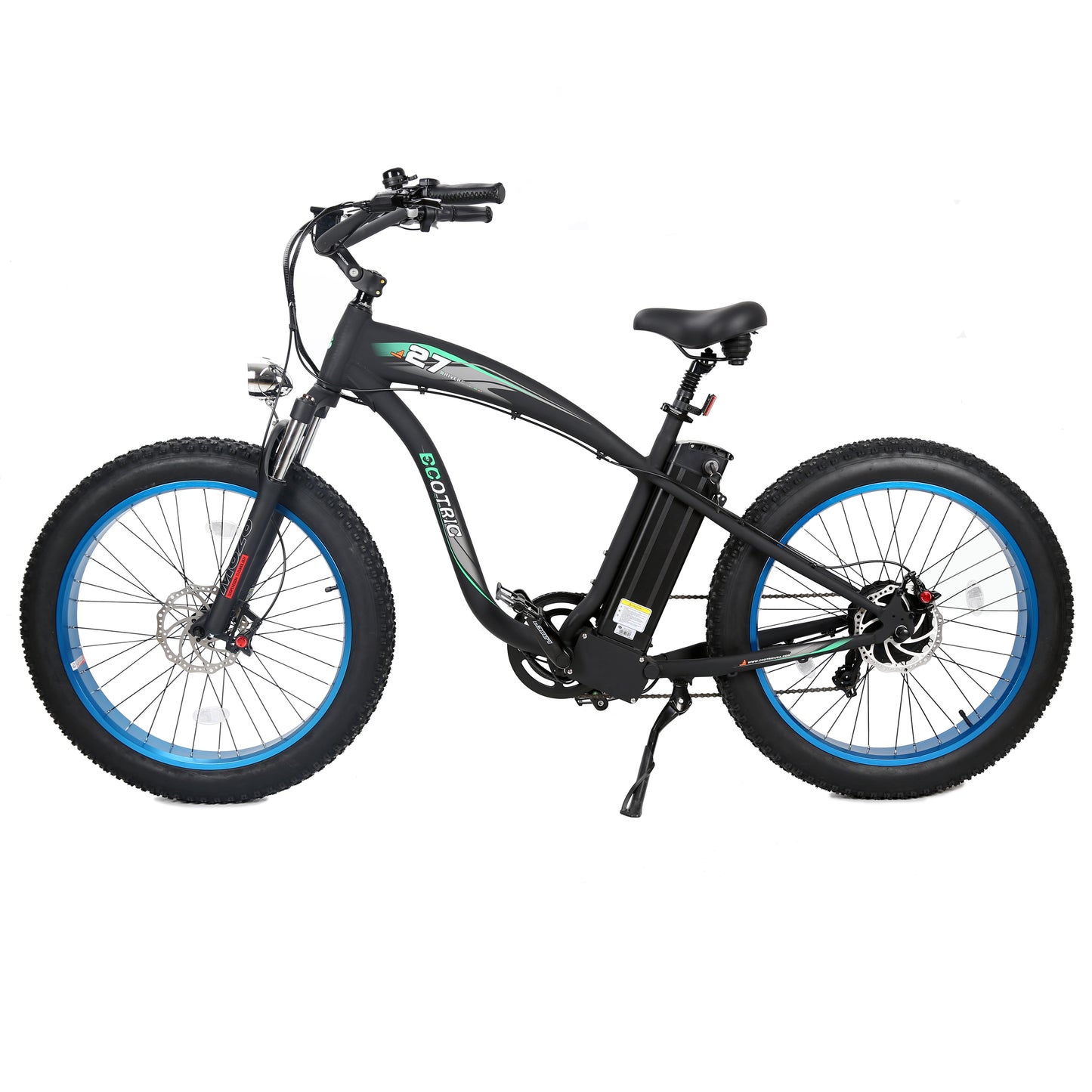 Ecotric Hammer Electric Fat Tire Beach Snow Bike-Blue