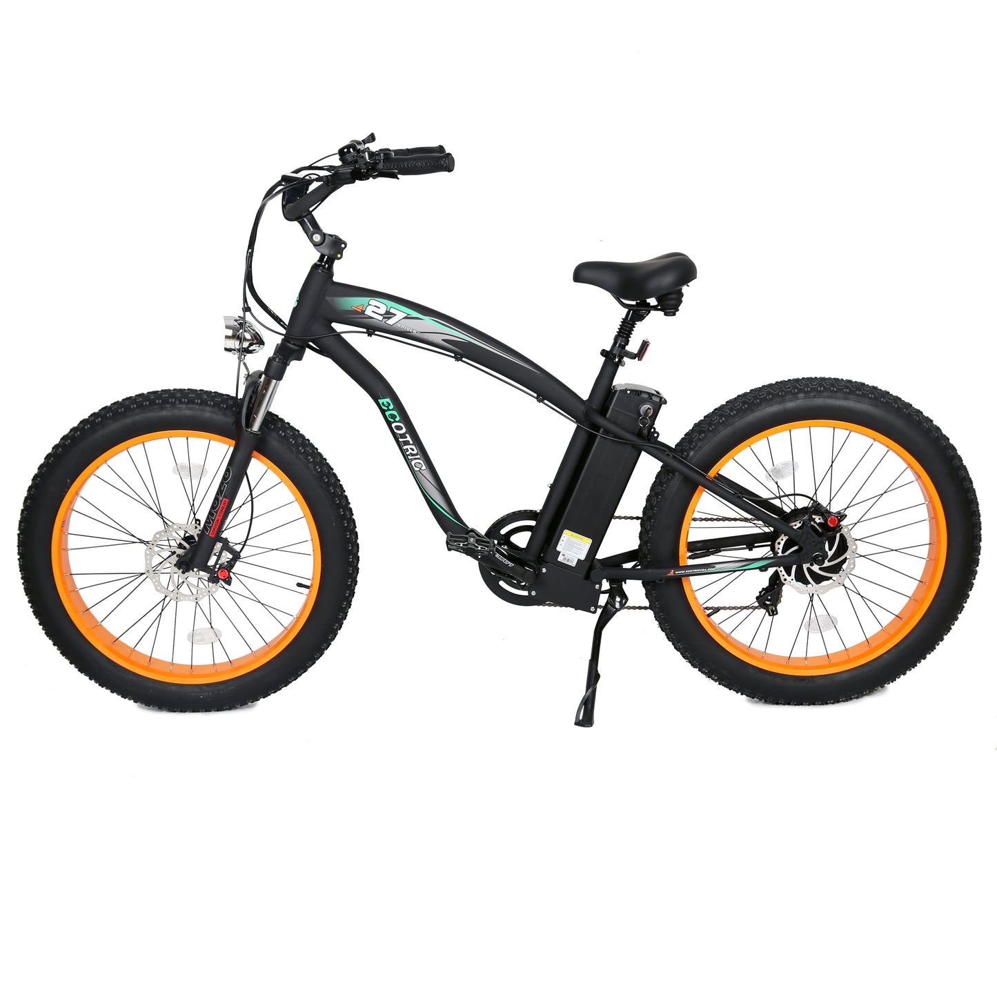 Ecotric Hammer Electric Fat Tire Beach Snow Bike - Orange( UL-Certified)