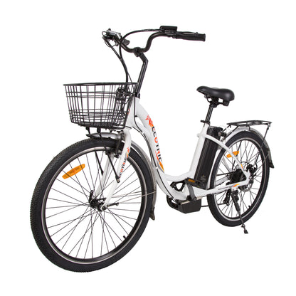 Ecotric Peacedove white electric city bike